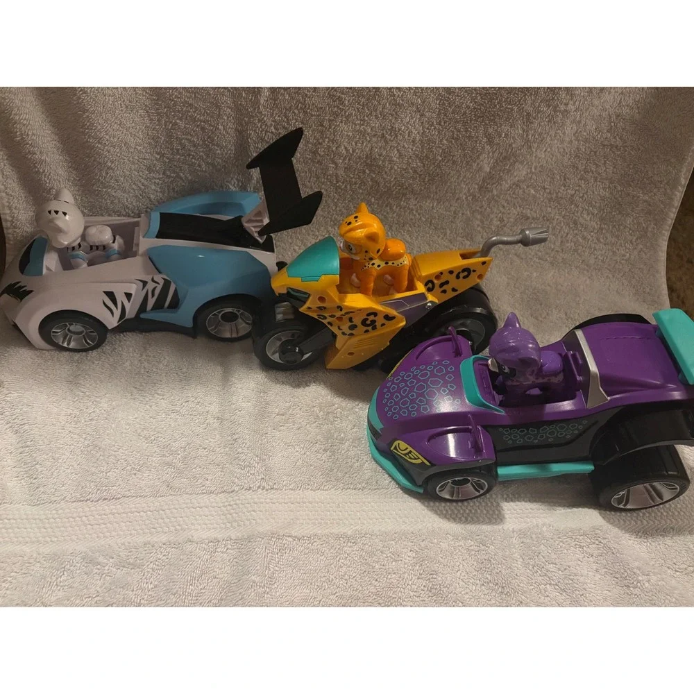 Paw Patrol Cat Pack HTF Wild Leo Shade Transforming Vehicle Figure Lot of 3